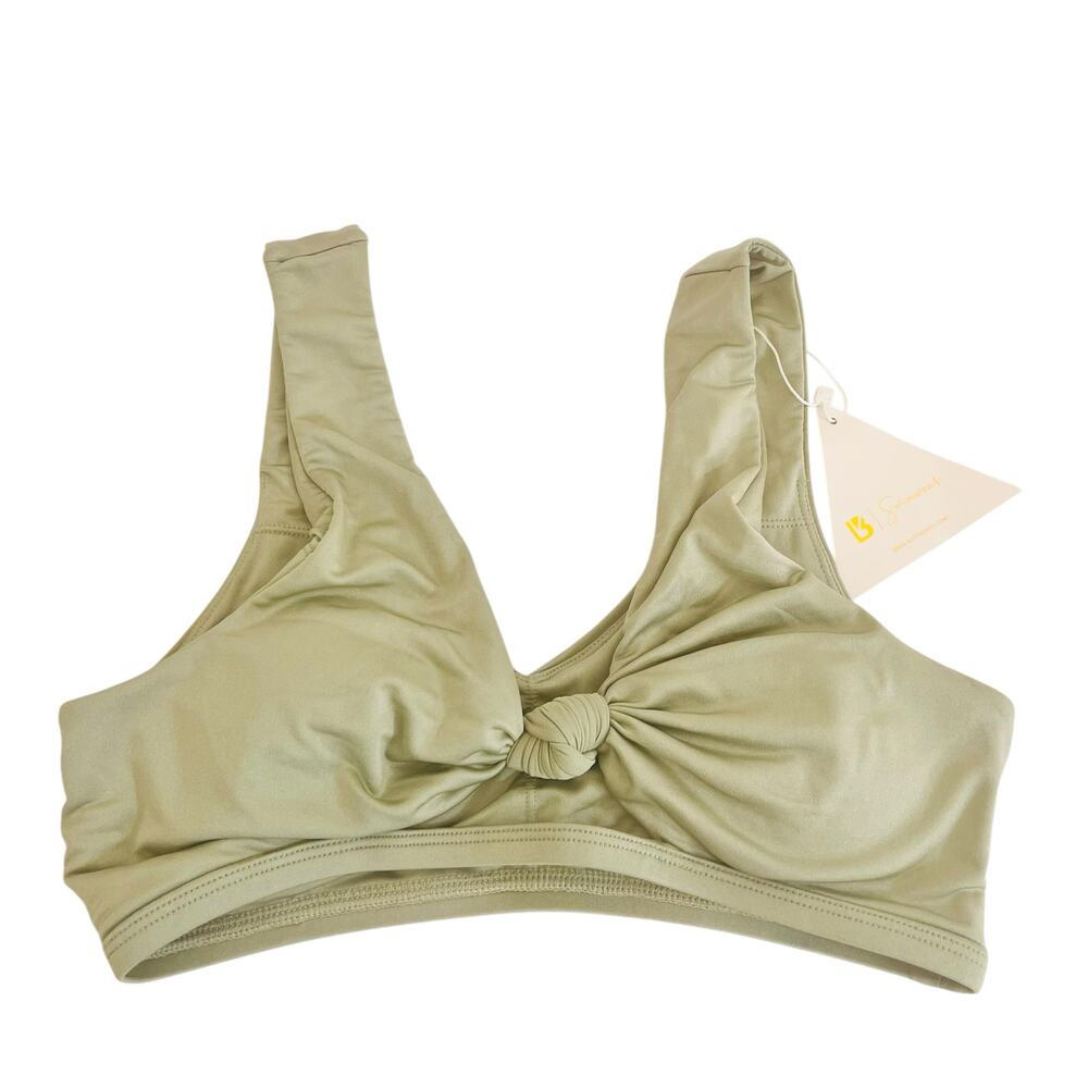 Buffbunny Knot Front Bikini Swim Top Size S Small NWT Green - Picture 6 of 7